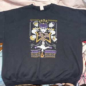 Gildan Black Crewneck Sweater with Vibrant Graphic